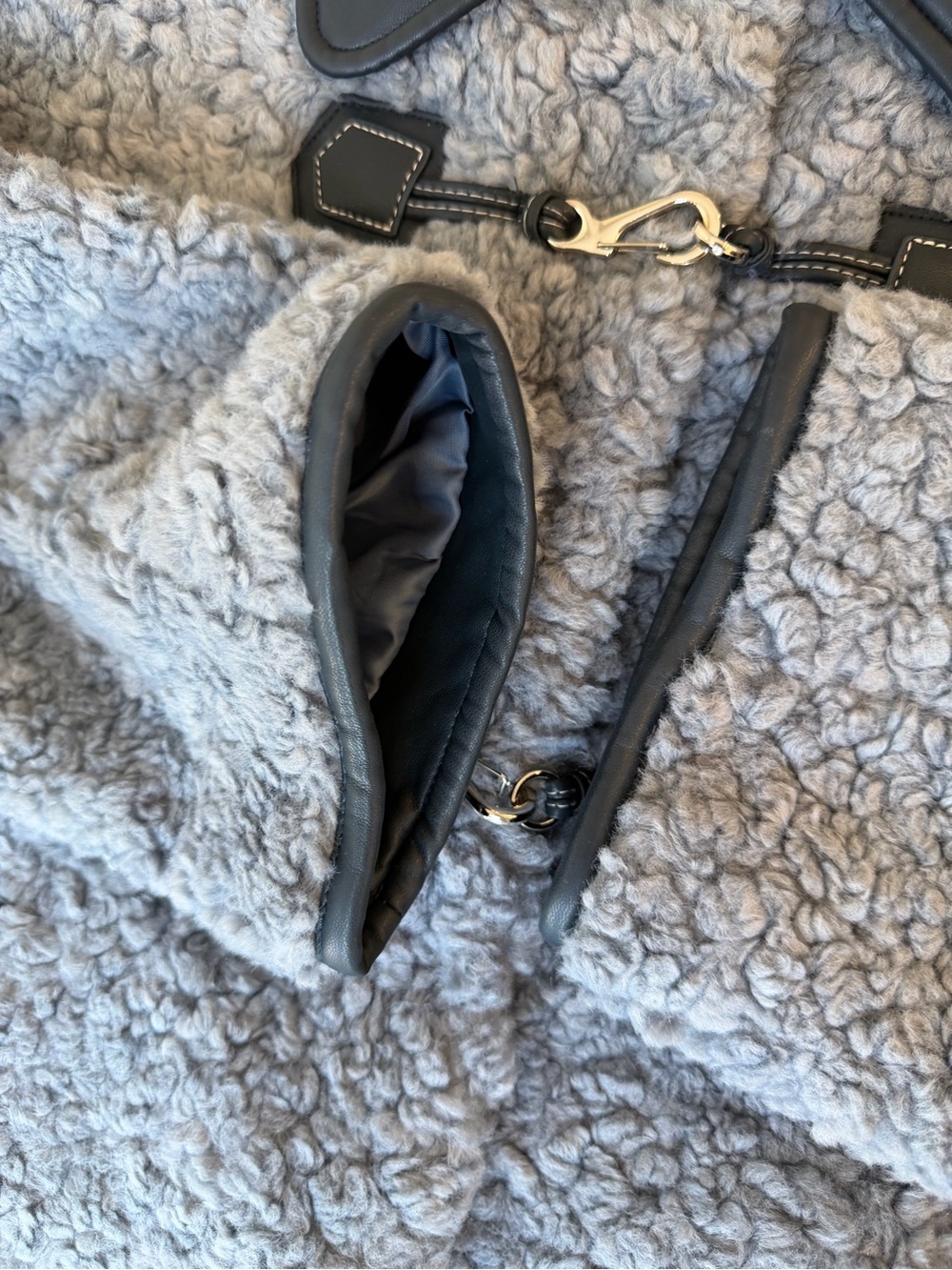 Blue Shearling Toggle Jacket - Picture 7 of 14
